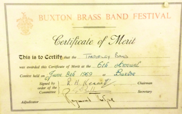 certificate of merit Buxton June 8th 1969